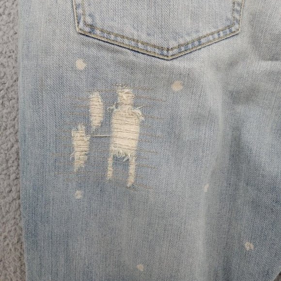 Seven7 Jeans Womens 24 Light Blue Rhinestones Distressed Ripped Wide Leg Denim - Picture 8 of 15